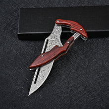 Load image into Gallery viewer, Damascus Mechanical folding knife
