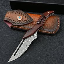 Load image into Gallery viewer, Damascus Mechanical folding knife
