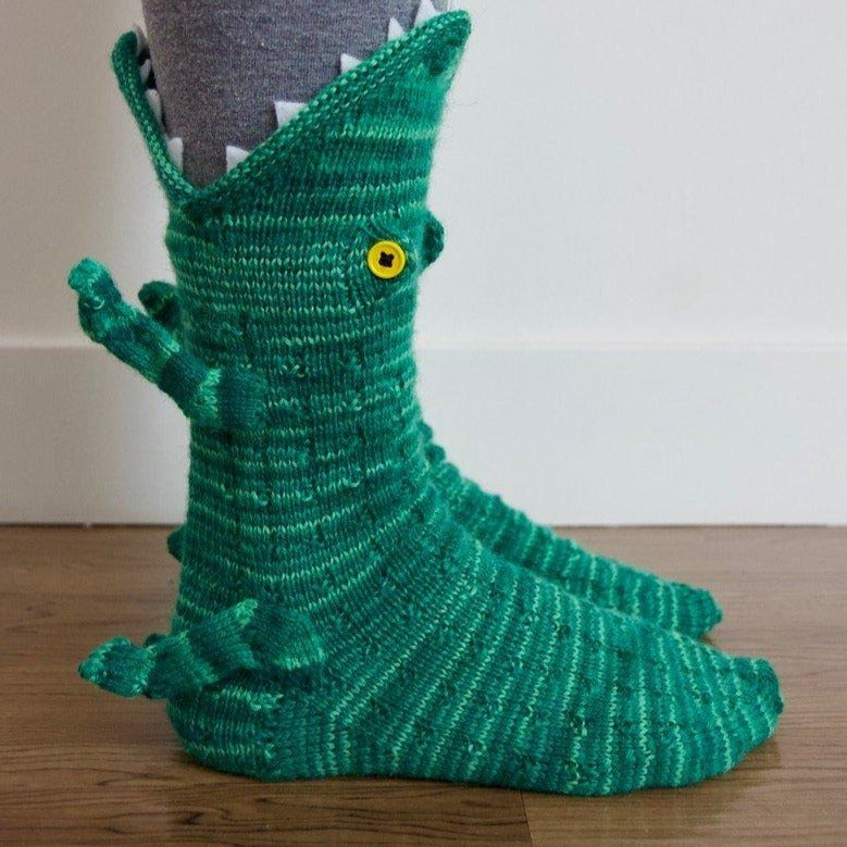 Knitted Crocodile Socks