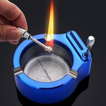 Load image into Gallery viewer, Retro Metal Ashtray 10000 Match Lighter
