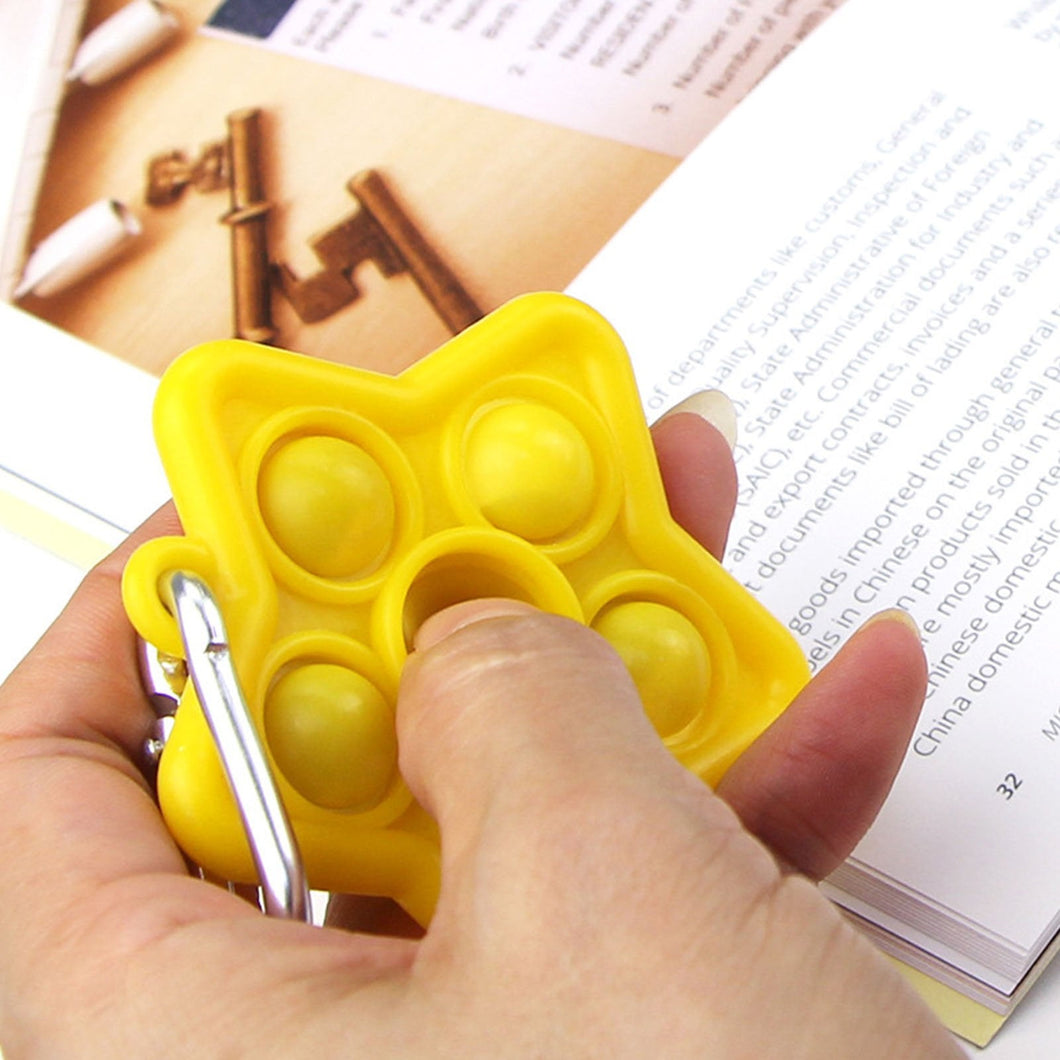 Mini Push Pops Bubble Sensory Toy Keychain (Star)