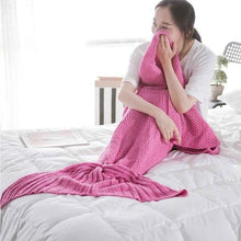 Load image into Gallery viewer, Mermaid Tail Blanket - Knitted Handmade, Warm and Soft
