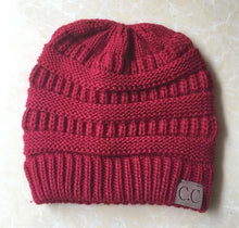 Load image into Gallery viewer, Soft Knit Ponytail Beanie Hat
