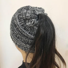 Load image into Gallery viewer, Soft Knit Ponytail Beanie Hat
