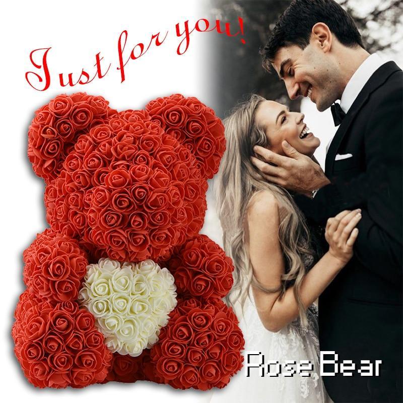 Rose Teddy Bear with Heart